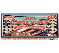 KandyToys SupeRetro 3 In 1 Board Game Set | Includes Chess, Backgammon and Checkers | Games | Classic Board Games