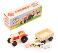 M.Y Outdoor Games KandyToys Wooden Tractor & Trailer Farm Playset | Charlies