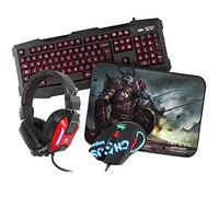 Kane Pro Edition 4 in 1 Chaos Pack - LED Gaming Keyboard, Headset, Headphone & Mouse Mat Pad