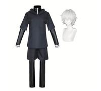 Kaneki Ken Cosplay Costume Black Anime Combat Uniform Outifts for Unisex | Anime Character Cosplay Outifts, Ken Kaneki Mask, Black Hoodie Sweatshirt Pants Full Set, Halloween Christmas Party Costumes