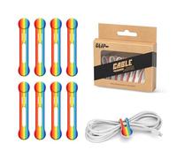 Kanemc 8 Pcs Magnetic Cable Ties, Reusable Cable Ties for Cable Management