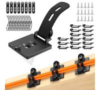 Kanemc Cable Tidy Clips 15 Pack, Elastic Silicone Self-Adhesive Cable Management Wire Organiser, 2 Stage Adjustable Wire Clips Cable Organiser for Office, Home, Under Desk, HDMI, USB, PC, Wall (Black)