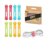 Kanemc Magnetic Cable Ties, 8 Pcs Reusable Cable Ties Cord Organiser, Magnetic Cable Tidy Clips Silicone Cable Straps for Organizing and Bundling Wire, Charging Cords, Earphone (Red/Blue/Yellow/Green)