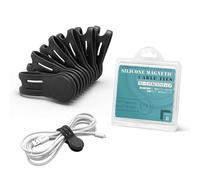 Kanemc Magnetic Cable Ties, 8 Pieces Reusable Cable Ties Cord Organiser, Magnetic Cable Tidy Clips Silicone Cable Straps for Organizing and Bundling Wires, Charging Cords, Earphone (Black 8pcs)