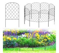 KANEODOT Decorative Garden Fence 10 Pcs 33W×60Hcm, Animal Barrier Fencing | Metal No Dig Picket Fence, Garden Borders Edging for Yard Patio Flower Bed Outdoor Black