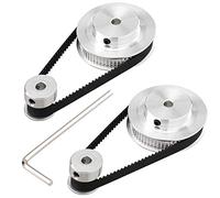 Kaneorooir 2 Kit GT2 Synchronous Wheel 20&60 Teeth 5mm Bore,Aluminum Timing Pulley with 2 Pcs Length 200mm Width 6mm Belt(Bore 5mm)