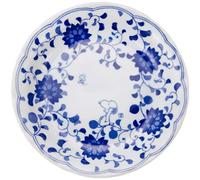Kaneshotouki 5-Size Indigo Arabesque Porcelain Dinner Plate Set, Comes in a Presentation Box