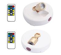 KANESIKI Battery Operated Spotlights, Cordless Picture Light, Dimmable Accent Lighting, Wireless LED Puck Lights, Stick on Lights with Remote for Plant Photo Painting Art Dartboard Portrait