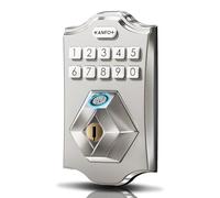 KANFOX KS2 Fingerprint Door Lock, Keyless Entry Door Lock Deadbolt with Keypad, Electronic Door Lock Deadbolt, Smart Locks for Front Door, Door Lock with Code,Auto Lock,Easy Installation,Satin Nickel