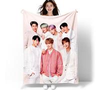Kanfyyl BTS Blanket, BTS High-Definition Print, Living Room Sofa Blanket, Blanket for Bed Sofa Office Knee Pad 150 x 130 cm