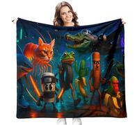 Kanfyyl Italiian Brainrot Blanket, Horror Games Brainrot High-Definition Print, Living Room Sofa Blanket, Comfortable, Soft Durable, for Any Occasion 150 x 130 cm
