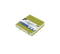 Kangaro Art Sketchbook 12 x 12 cm Lime Green PU Hard Cover 80 Sheets 140 g Cream Paper with Elastic Band and Ribbon
