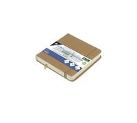 Kangaro Art Sketchbook 12 x 12 cm Taupe PU Hard Cover 80 Sheets 140 g Cream Paper with Elastic Band and Ribbon