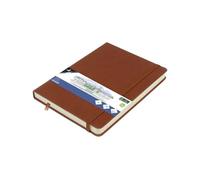 Kangaro Art Sketchbook A5 Cognac PU Hard Cover 80 Sheets 140 g Cream Paper with Elastic Band and Ribbon