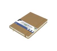 Kangaro Art Sketchbook A5 Taupe PU Hard Cover 80 Sheets 140 g Cream Paper with Elastic Band and Ribbon