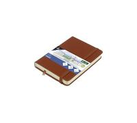 Kangaro Art Sketchbook A6 Cognac PU Hard Cover, 80 Sheets, 140 g Cream Paper with Elastic Band and Ribbon