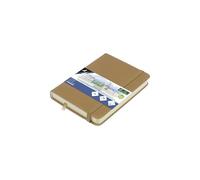 Kangaro Art Sketchbook A6 Taupe PU Hard Cover 80 Sheets 140 g Cream Paper with Elastic Band and Ribbon