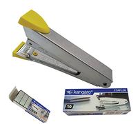 KANGARO NO-10 Staplers with Built-in Staple Remover, 20 Sheets Stapling, Yellow Body + 1000 Staples, School Office Home Use, iZOFAX Black Ball Pen