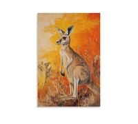 Kangaroo 3D Canvas Print - Printing Wall Art - Australian Animals Wall Decor Picture Stretched on - Path to The Collection 16x24inch(40x60cm)
