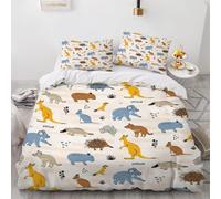 Kangaroo and Koala Emperor Size Duvet Cover Sets Australian Animals Bedding Set 3D Print Soft Microfiber Quilt Covers 290x235 cm with Zipper Closure and 2 Pillowcases 50x75 cm for Adults L.4227