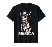 Kangaroo Australia American Flag Bandana Cowboy Hat Country T-Shirt