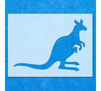 Kangaroo Australian Stencil: Mylar Airbrush Wall Art Painting Crafts 2| DIY-A5 Stencil - Design Size (110mm 150mm)