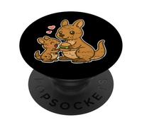 Kangaroo Burger Family Cartoon PopSockets Adhesive PopGrip