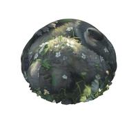 Kangaroo dreaming Reusable shower cap - double-layer waterproof, elastic, environmentally friendly daily use shower cap
