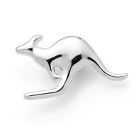 Kangaroo Enamel Pin Silver Tone Animal Silhouette Design Metal Lapel Badge Polished Finish Secure Clasp Collectible Wildlife Accessory 2.6 x 1.4cm