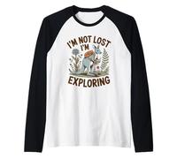 Kangaroo Explorer Not Lost I'm Exploring Adventure Raglan Baseball Tee