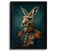 Kangaroo General Art Print Vintage Kangaroo Portrait Animal Wall Art Poster Gift A4 Poster on Canvas - Wall Art Home Decor Movie Poster Canvas Film Cinema Retro Vintage Cult Classic Nostargic Saga Mo
