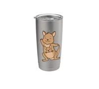 Kangaroo Happy with Baby in Bag Stainless Steel Insulated Tumbler
