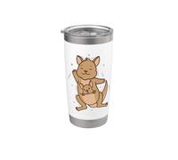 Kangaroo Happy with Baby in Bag Stainless Steel Insulated Tumbler