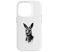 Kangaroo Ink Art Australian Outback Wildlife Print Grunge Case for iPhone 14 Pro