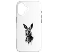Kangaroo Ink Art Australian Outback Wildlife Print Grunge Case for iPhone 16