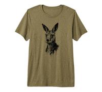 Kangaroo Ink Art Australian Outback Wildlife Print Grunge Premium T-Shirt