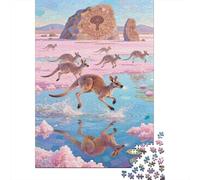 Kangaroo Jigsaw Puzzles Puzzle for Adults Kids. 1000 Pieces Floe Lotus Impossible Challenge Toy Home Decoration for Gifts 1000pcs (75x50cm)