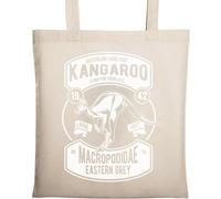 Kangaroo Jump for Your Life Natural Ecological Cotton Tote Bag Beige