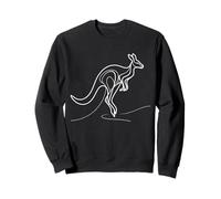 Kangaroo Line Art Leaping Dynamic Pose Sweatshirt