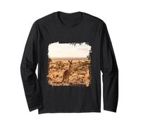 Kangaroo Outback Landscape Wildlife Open Desert Scene Long Sleeve T-Shirt
