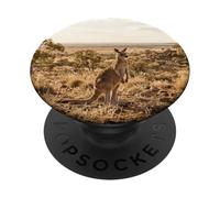 Kangaroo Outback Landscape Wildlife Open Desert Scene PopSockets Adhesive PopGrip