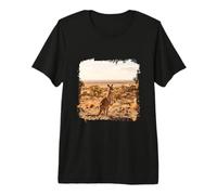 Kangaroo Outback Landscape Wildlife Open Desert Scene Premium T-Shirt