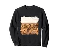 Kangaroo Outback Landscape Wildlife Open Desert Scene Sweatshirt