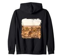 Kangaroo Outback Landscape Wildlife Open Desert Scene Zip Hoodie