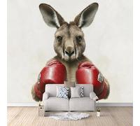 Kangaroo Photo Wallpaper Kangaroo Boxer Wallpaper Mural 3D Art Print, Non-Woven Wall Paper, Decoration Poster Picture Mural 500 × 280 cm / 196.8" × 110" for Living Room Bedroom
