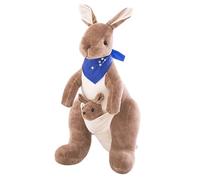 Kangaroo Plush Toy, Stuffed Animal Kangaroo Plush Doll, Cute Mama & Baby Animal Toll, Realistic Soft Fluffy Kangaro-o Doll for Kids & Collectors- 32cm