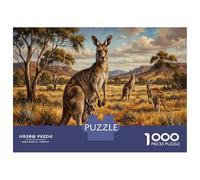Kangaroo Premium 1000 Pieces Thick Cardboard Puzzle Golden Grasslands for Older Children 12+ Anxiety Relief Indoor Activity 70x50cm/1000pcs