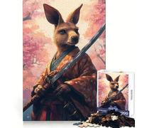 Kangaroo Samurai Jigsaw Puzzle 1000 Piece for Teenagers Memory Build Vivid Color Playful Challenge Great Gift (38x52cm)