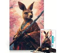 Kangaroo Samurai Jigsaw Puzzle 1000 Piece for Teenagers Memory Build Vivid Color Playful Challenge Great Gift (38x52cm)