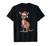 Kangaroo Santa Hat Christmas Vintage Animal Lovers Holiday T-Shirt